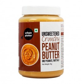 Urban Platter Unsweetened Crunchy Peanut Butter  Plastic Jar  1 kilogram